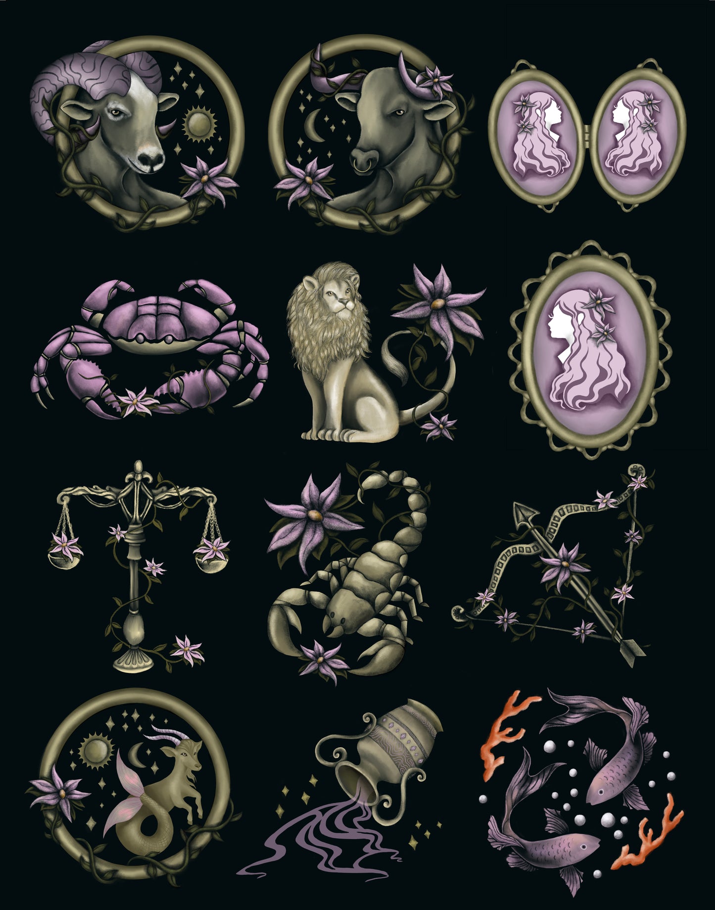 astrology signs fine art print